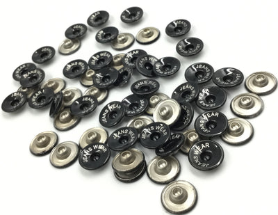 Black Circular Metal Buttons