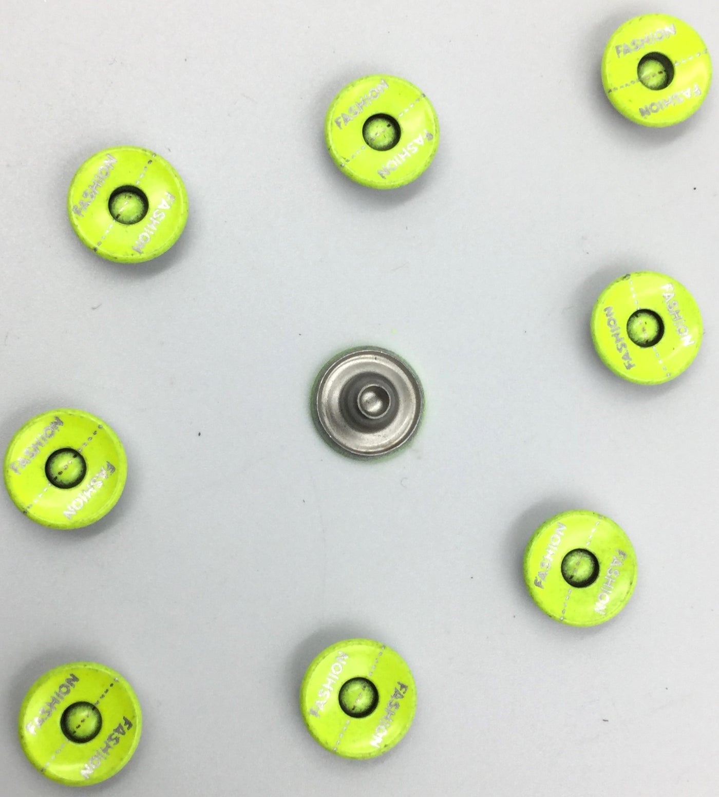 Neon Green Circular Nickle Buttons