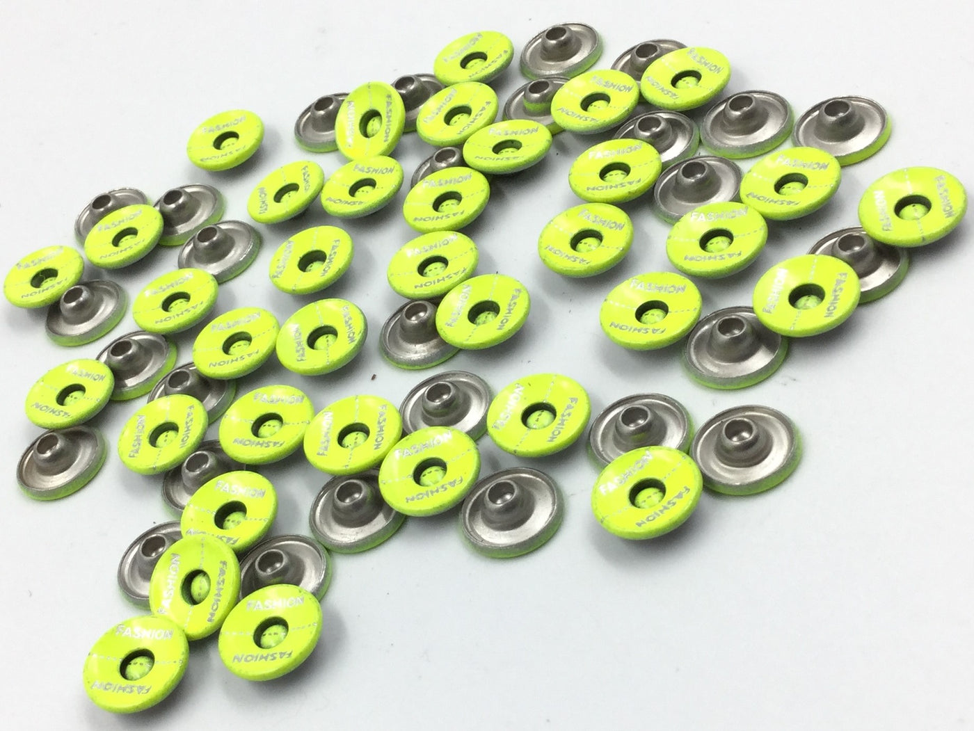 Neon Green Circular Nickle Buttons