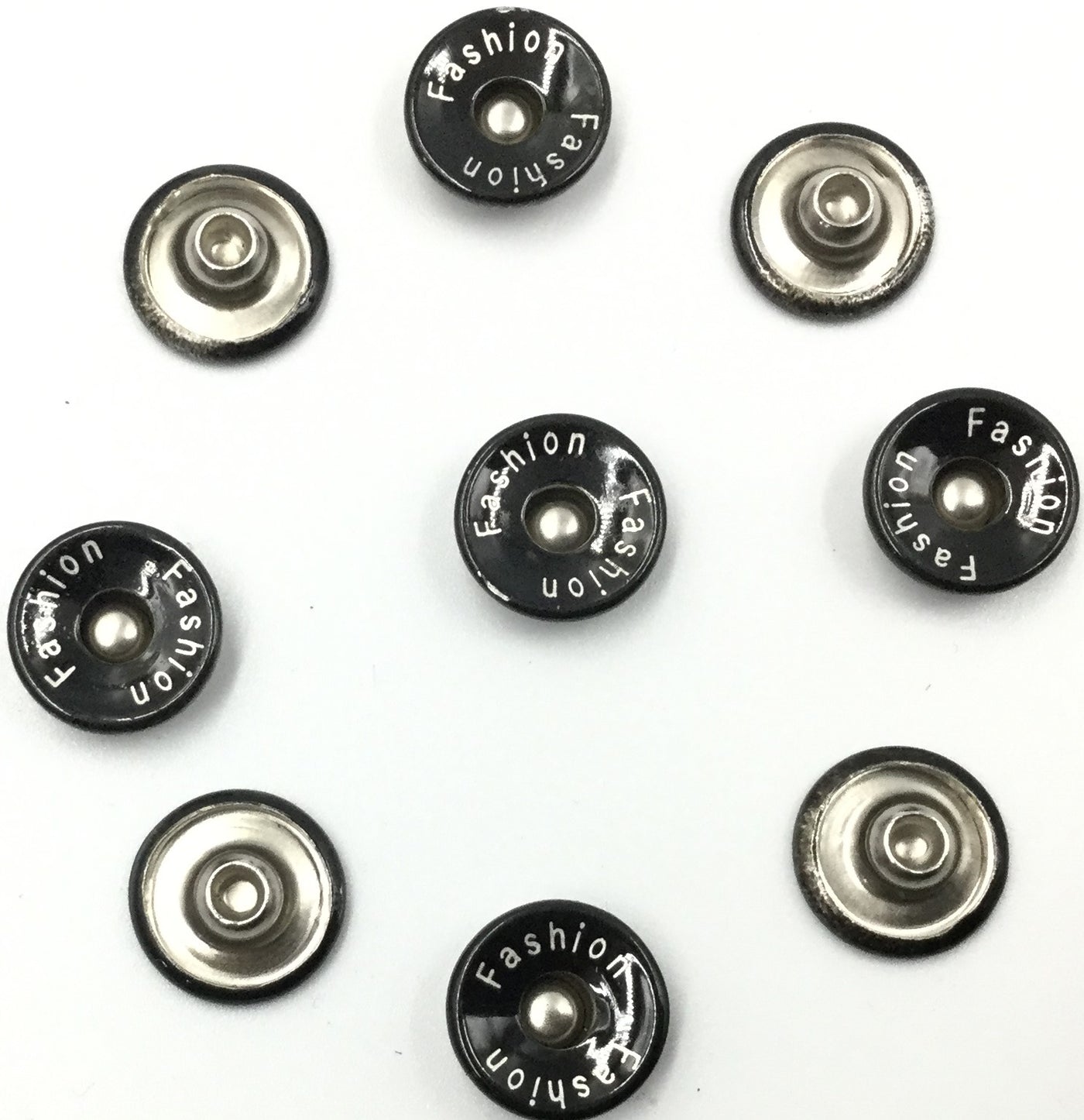 Black Circular Nickel Buttons