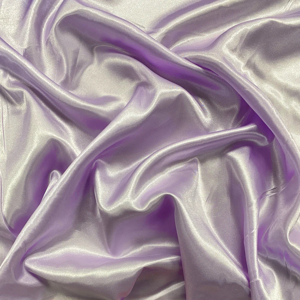 Pale Lilac Plain Moss Satin Fabric (Wholesale)