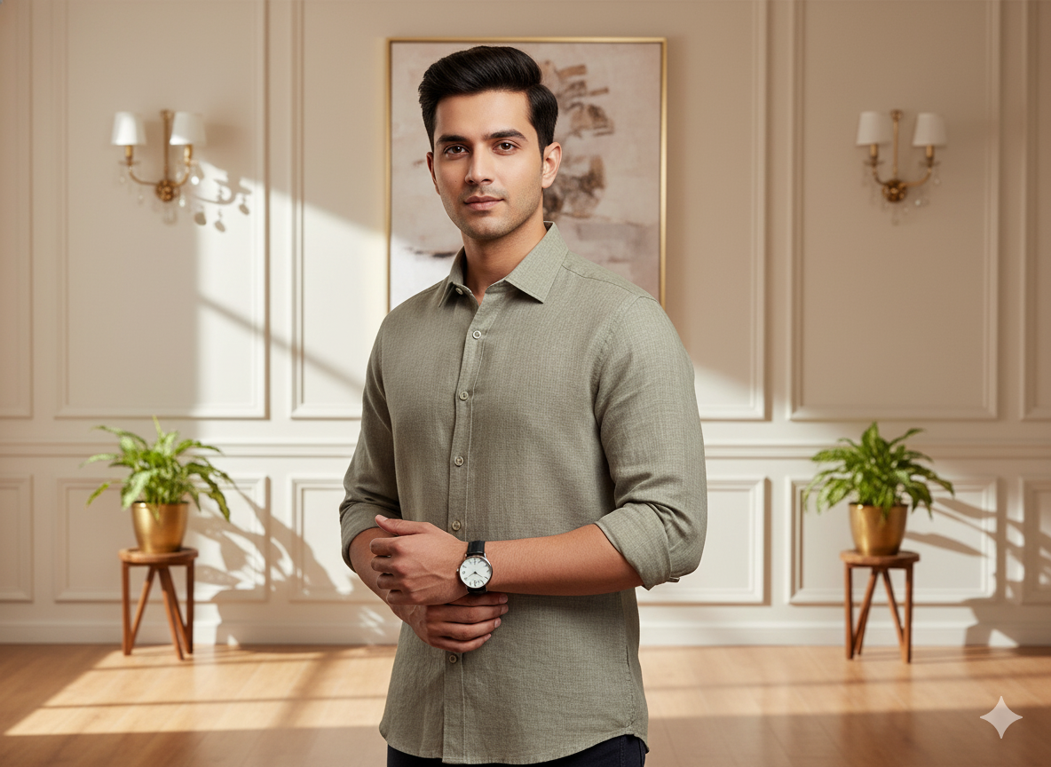 एक्रू प्लेन शुद्ध लिनन 60 ली फ़ैब्रिक