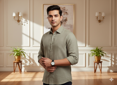 एक्रू प्लेन शुद्ध लिनन 60 ली फ़ैब्रिक