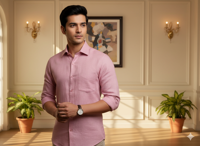 लाइट रोज़वुड शुद्ध लिनन कपड़ा - 60 ली