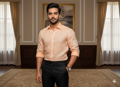 पीच शुद्ध लिनन कपड़ा - 60 ली