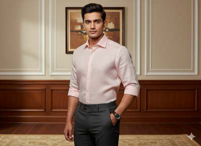 Precut of Baby Pink Pure Linen Fabric - 60 Lea