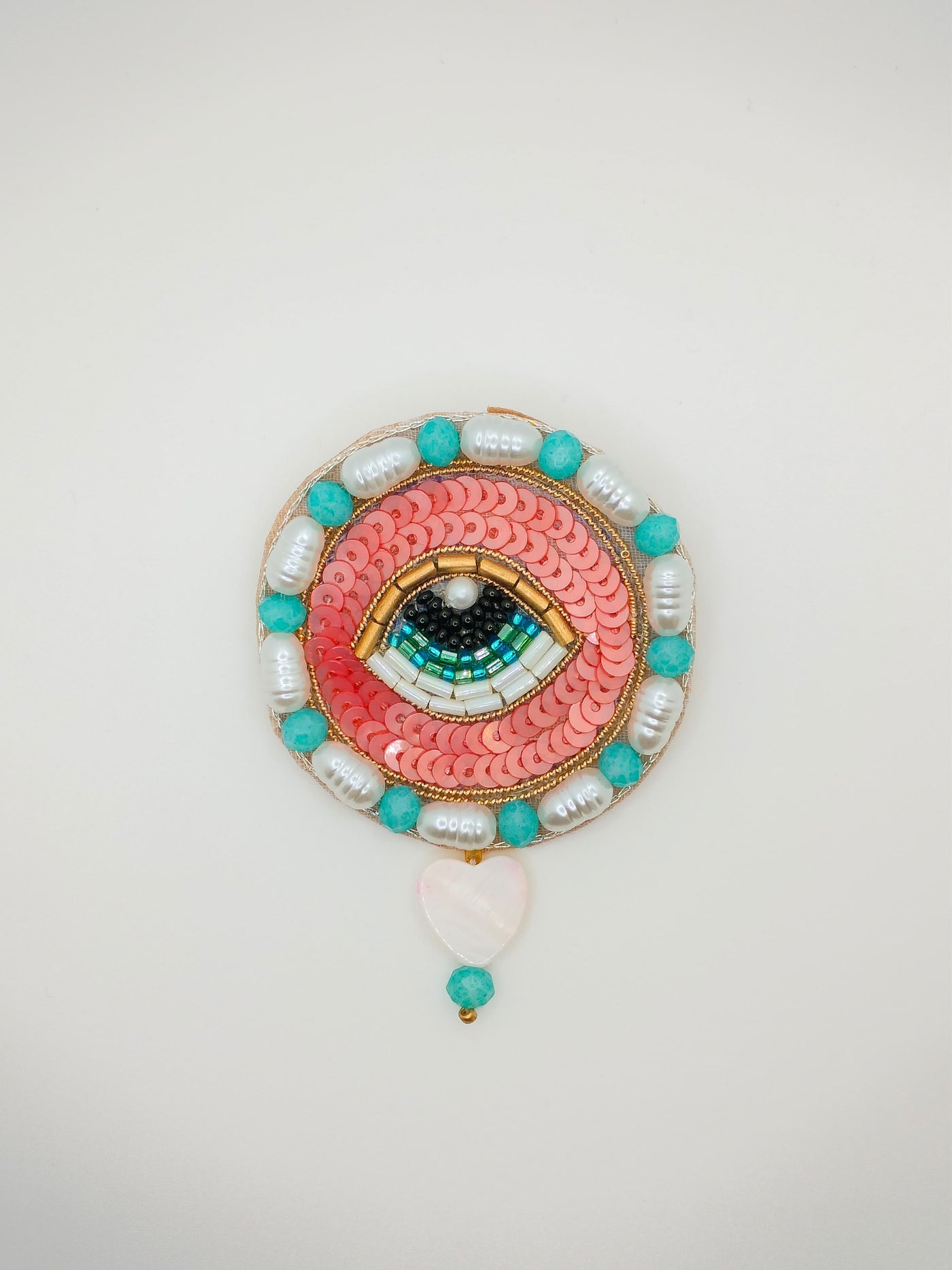 Multicolor Embellished Sequin and Pearl Stone Evil Eye Patches