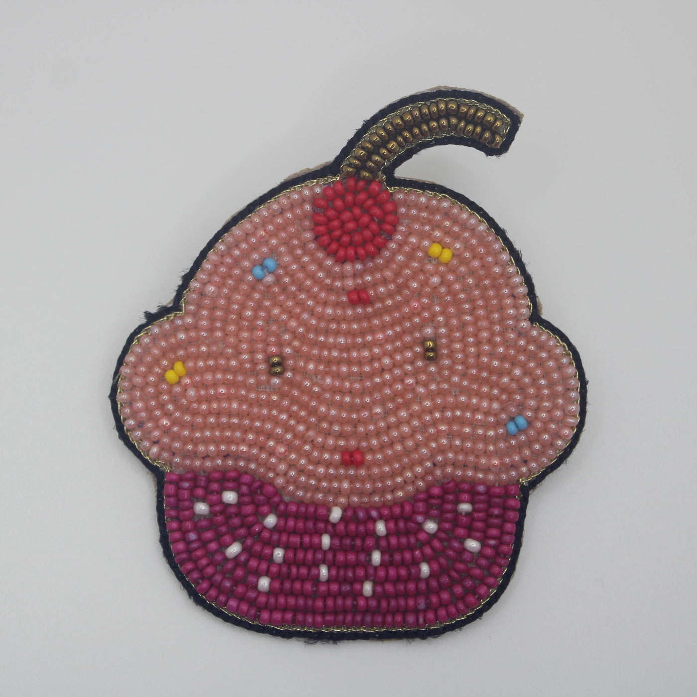 Pink Cupcake Stone Work Handwork Patches