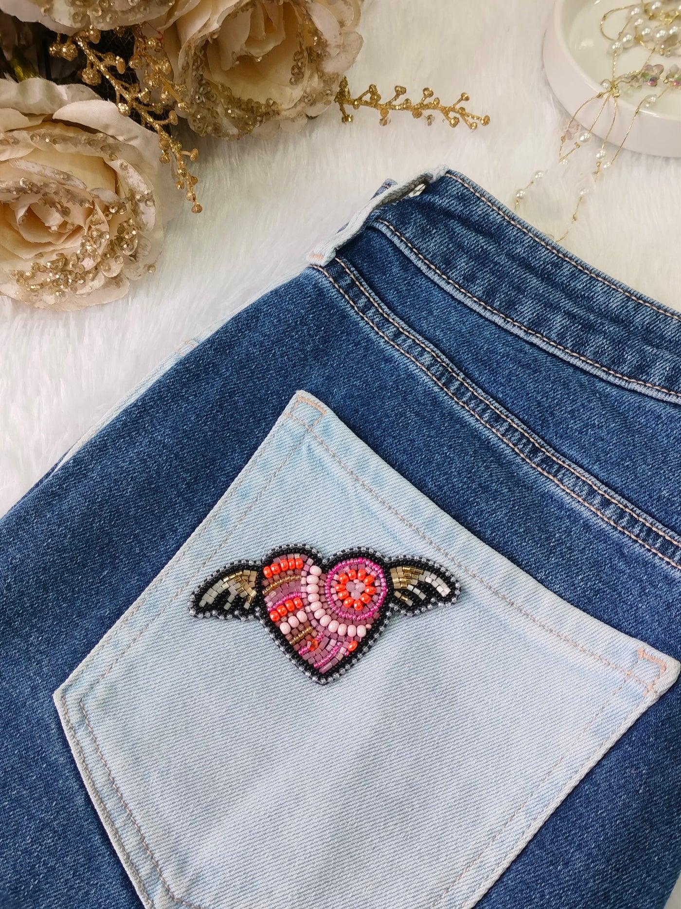 Multicolor Hearts & Wings Patches