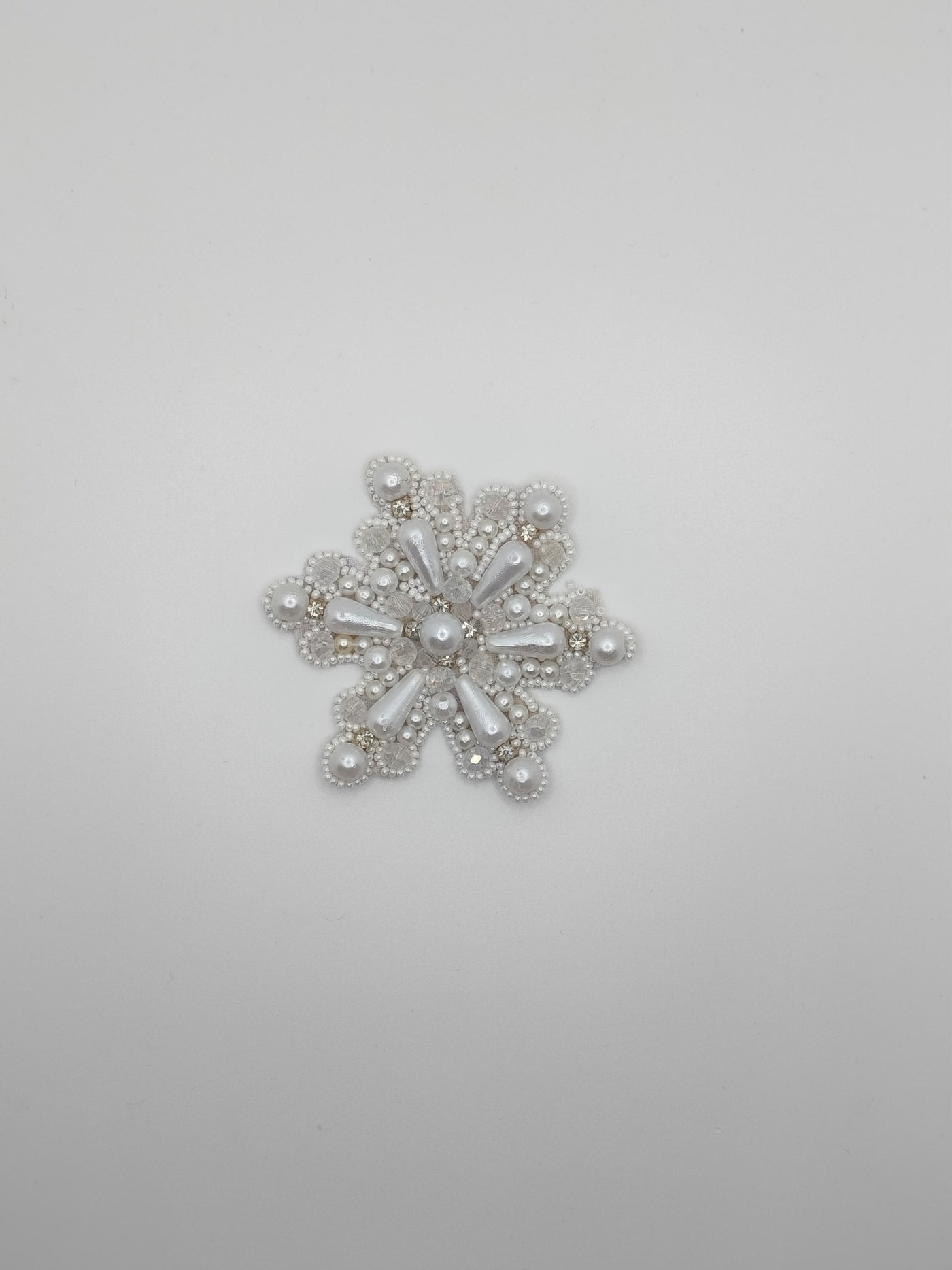 White Stone Work Handwork Snowflake Patches