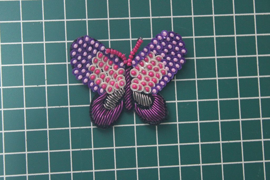 Purple Sequin Butterfly Patch