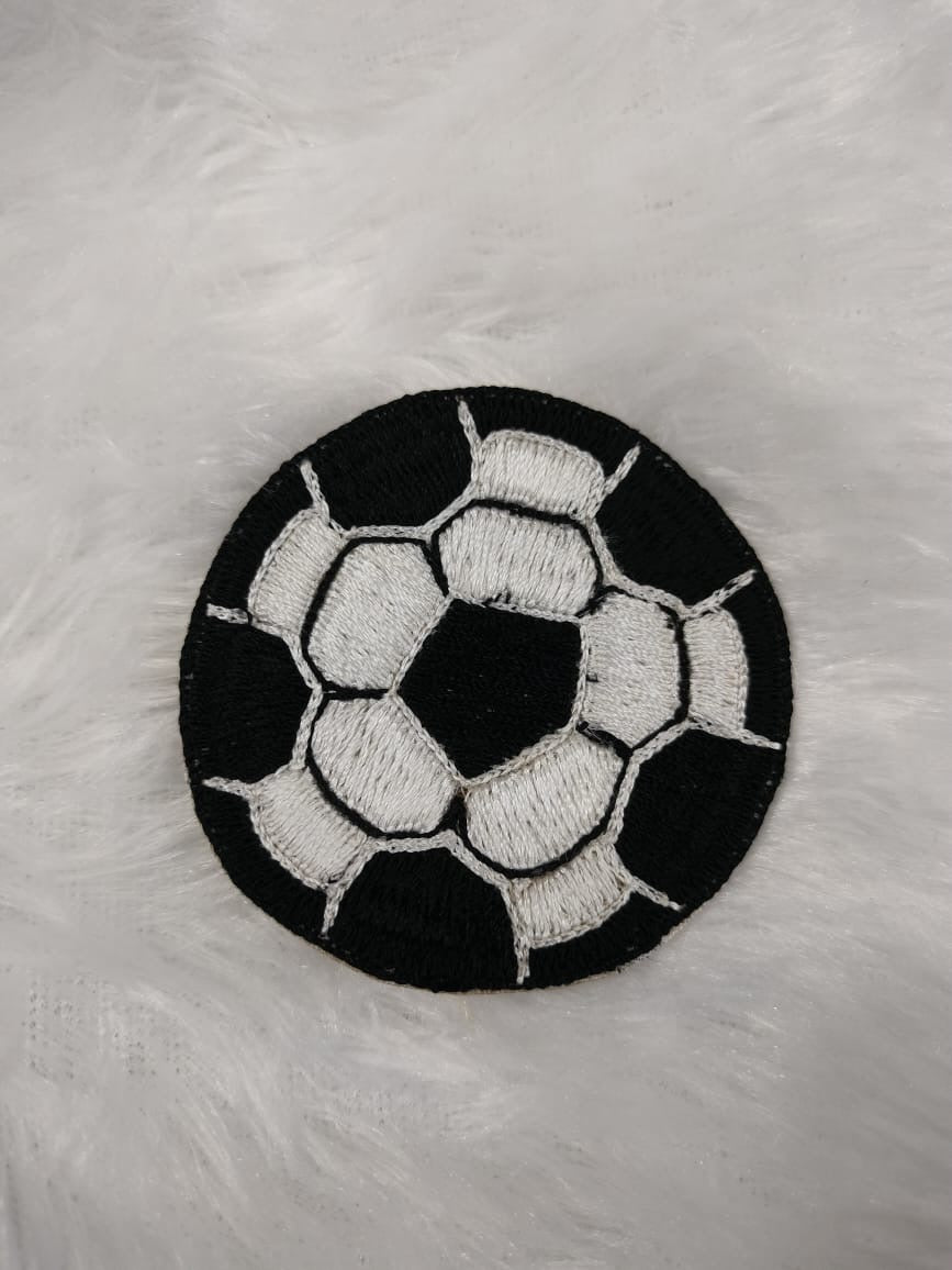 Black & White Assorted Threadwork Football Patches