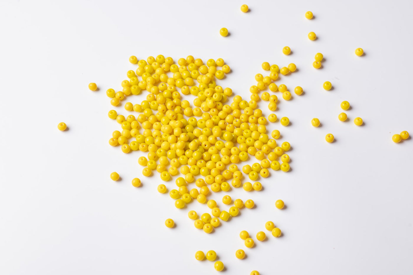 Round Yellow Czech Glass Beads