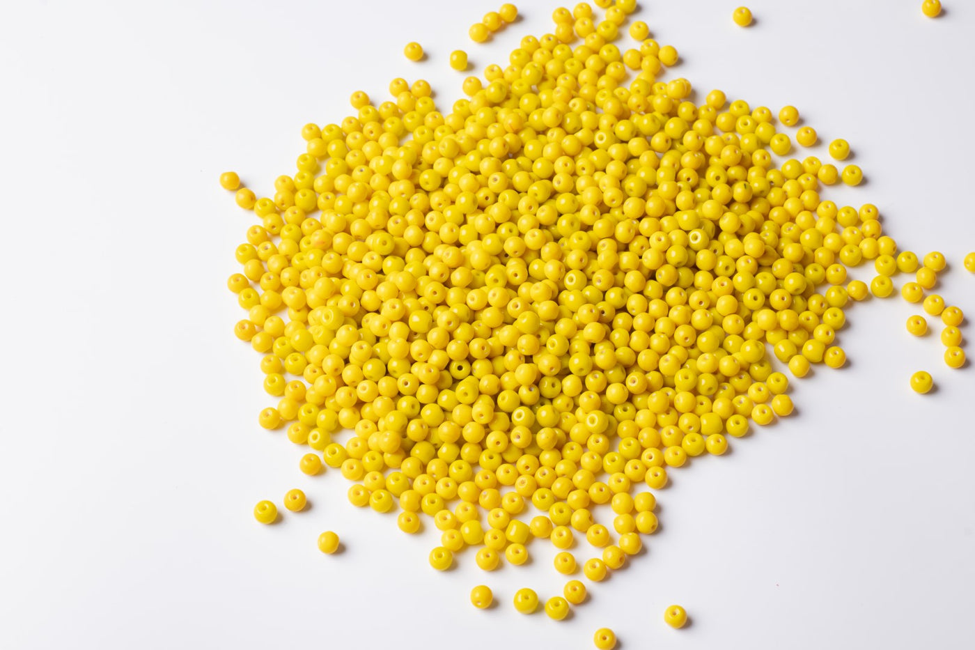 Round Yellow Czech Glass Beads