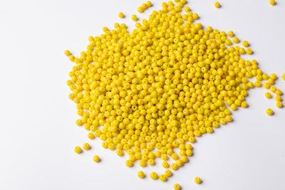 Round Yellow Czech Glass Beads