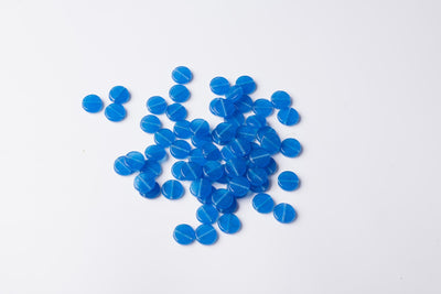 Flat Round Blue Czech Glass Beads