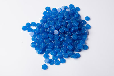 Flat Round Blue Czech Glass Beads