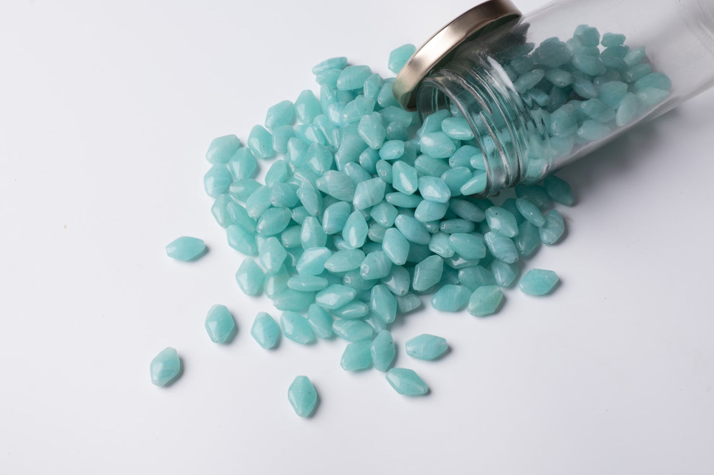 Oval Light Blue Czech Glass Beads