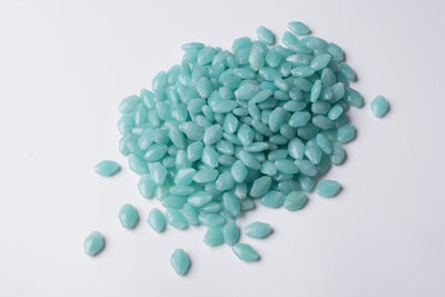 Oval Light Blue Czech Glass Beads