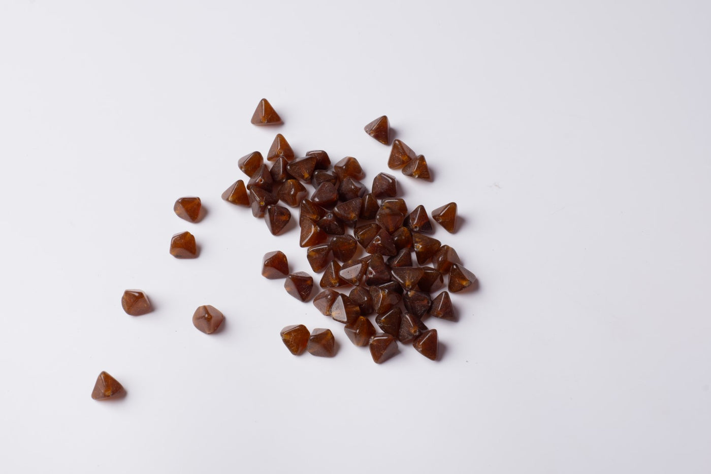 Pointed Square Brown Czech Glass Beads