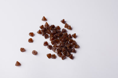 Pointed Square Brown Czech Glass Beads