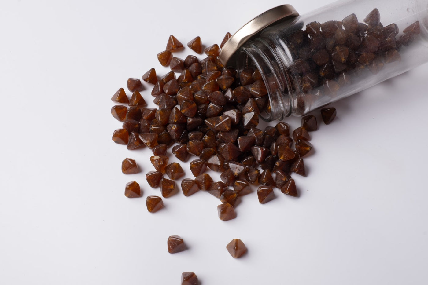 Pointed Square Brown Czech Glass Beads