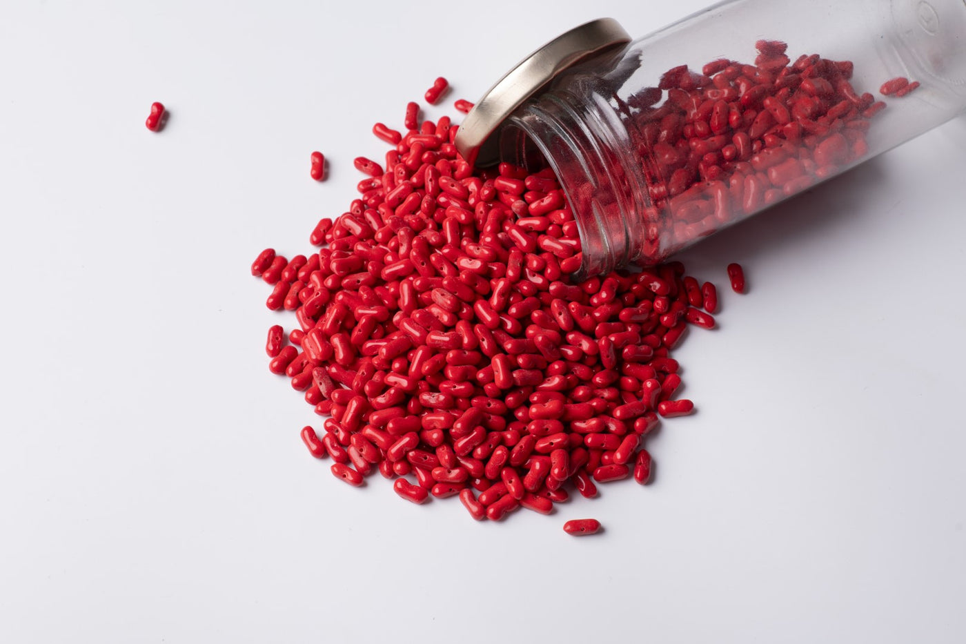 Oval Red Czech Glass Beads