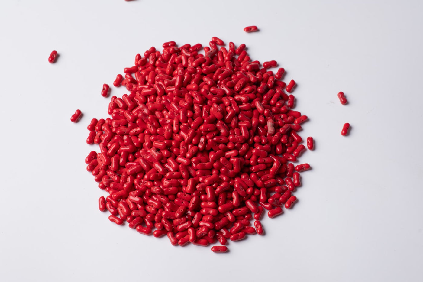 Oval Red Czech Glass Beads