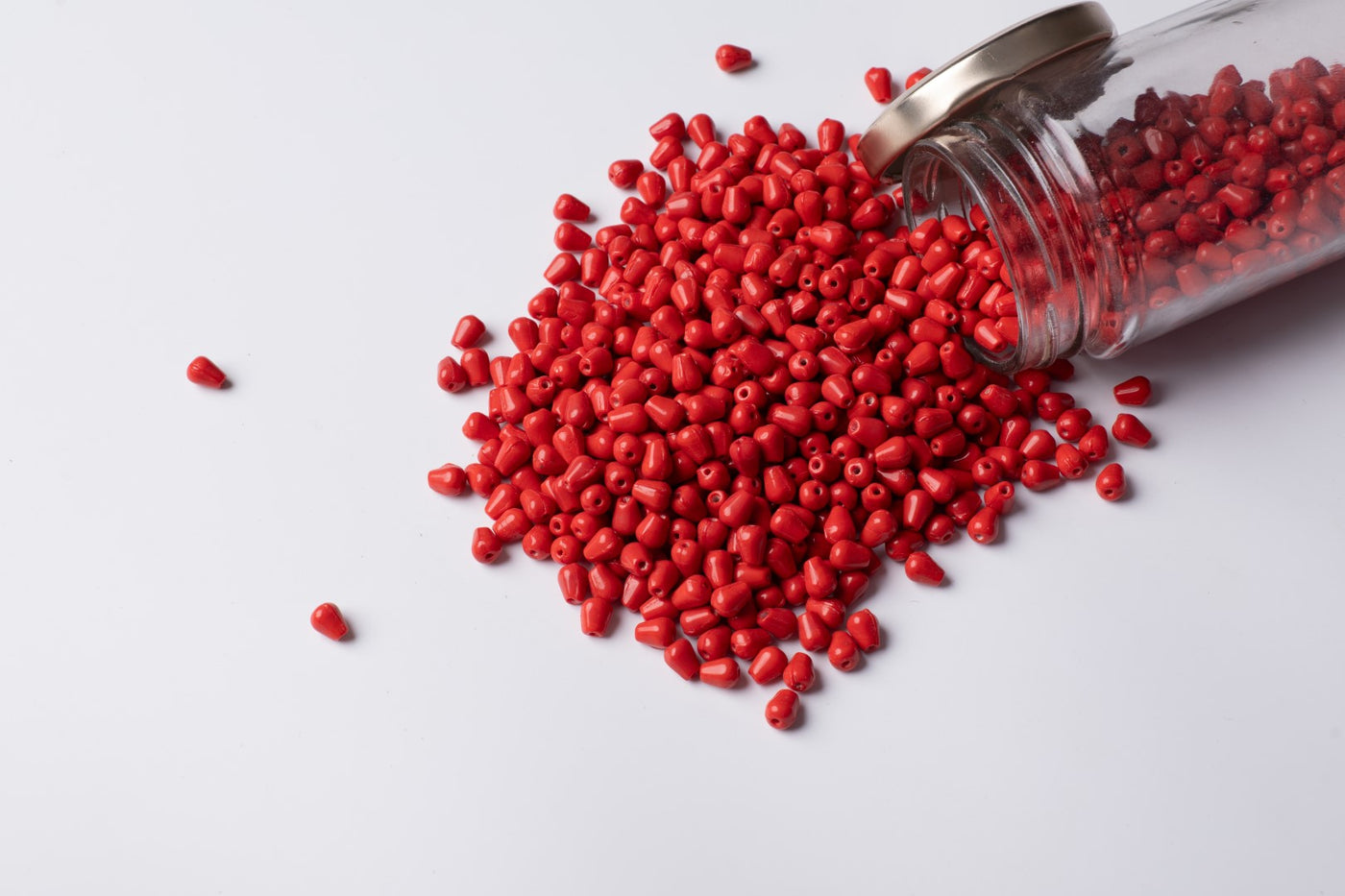 Pearl Red Czech Glass Beads