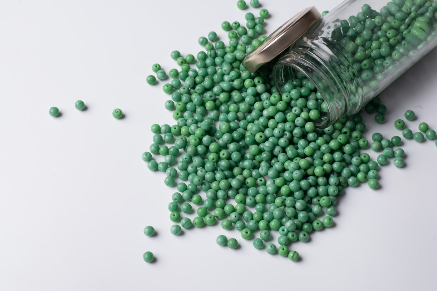 Round Green Czech Glass Beads