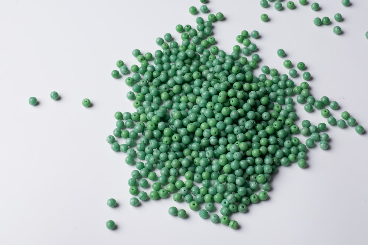 Round Green Czech Glass Beads