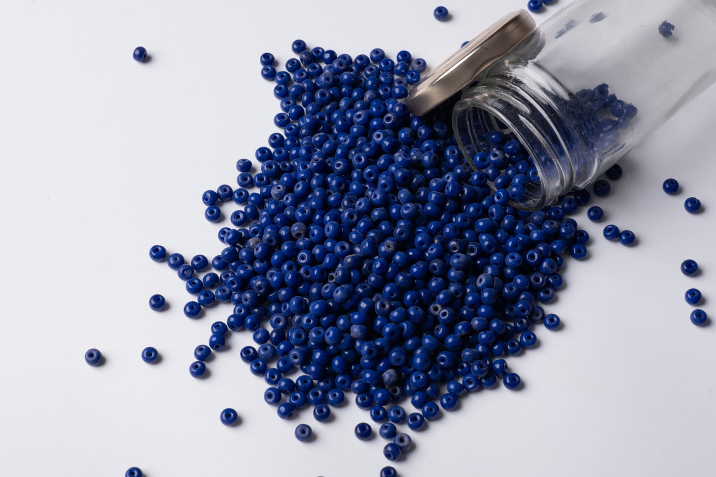 Round Dark Blue Czech Glass Beads