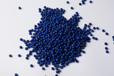 Round Dark Blue Czech Glass Beads