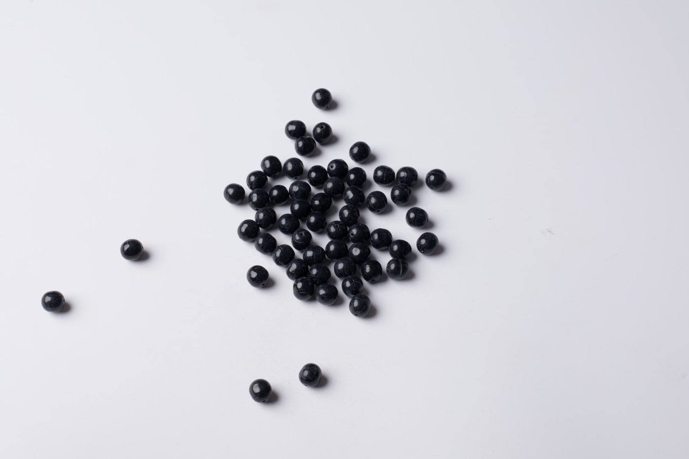 Round Black Czech Glass Beads