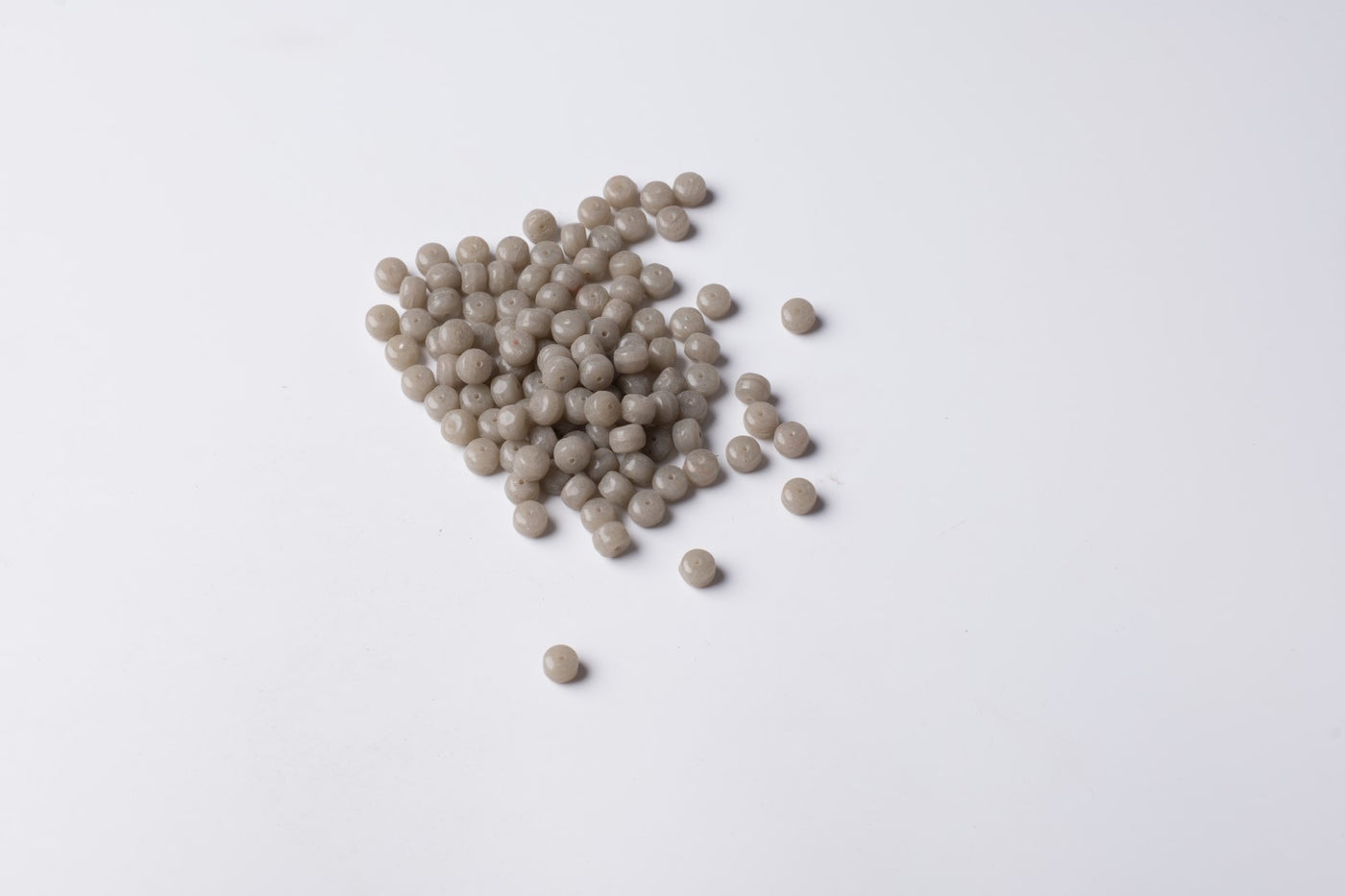 Round Gray Czech Glass Beads