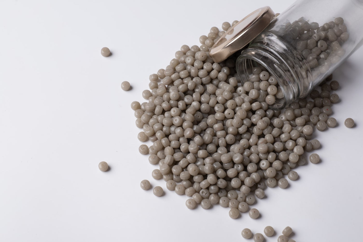 Round Gray Czech Glass Beads