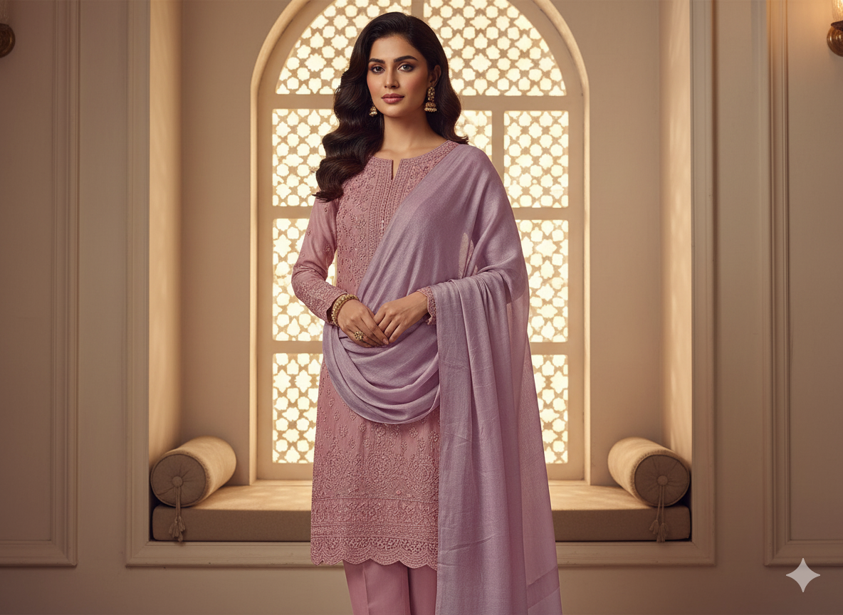 Pastel Light Lavender Plain Malai Satin Fabric