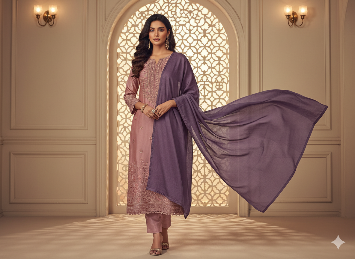 Pastel Dark Lavender Color Plain Malai Satin Fabric