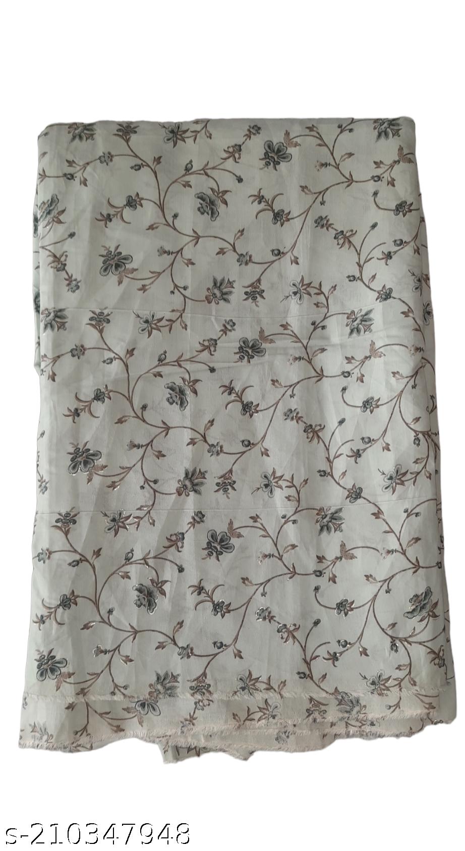 हल्का क्रीम पुष्प मुद्रित मलमल कपड़ा