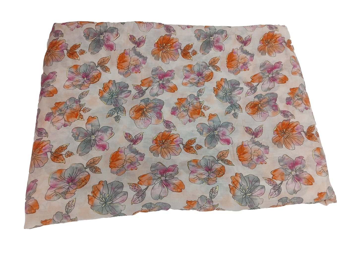 Multicolor Floral Printed Muslin Fabric