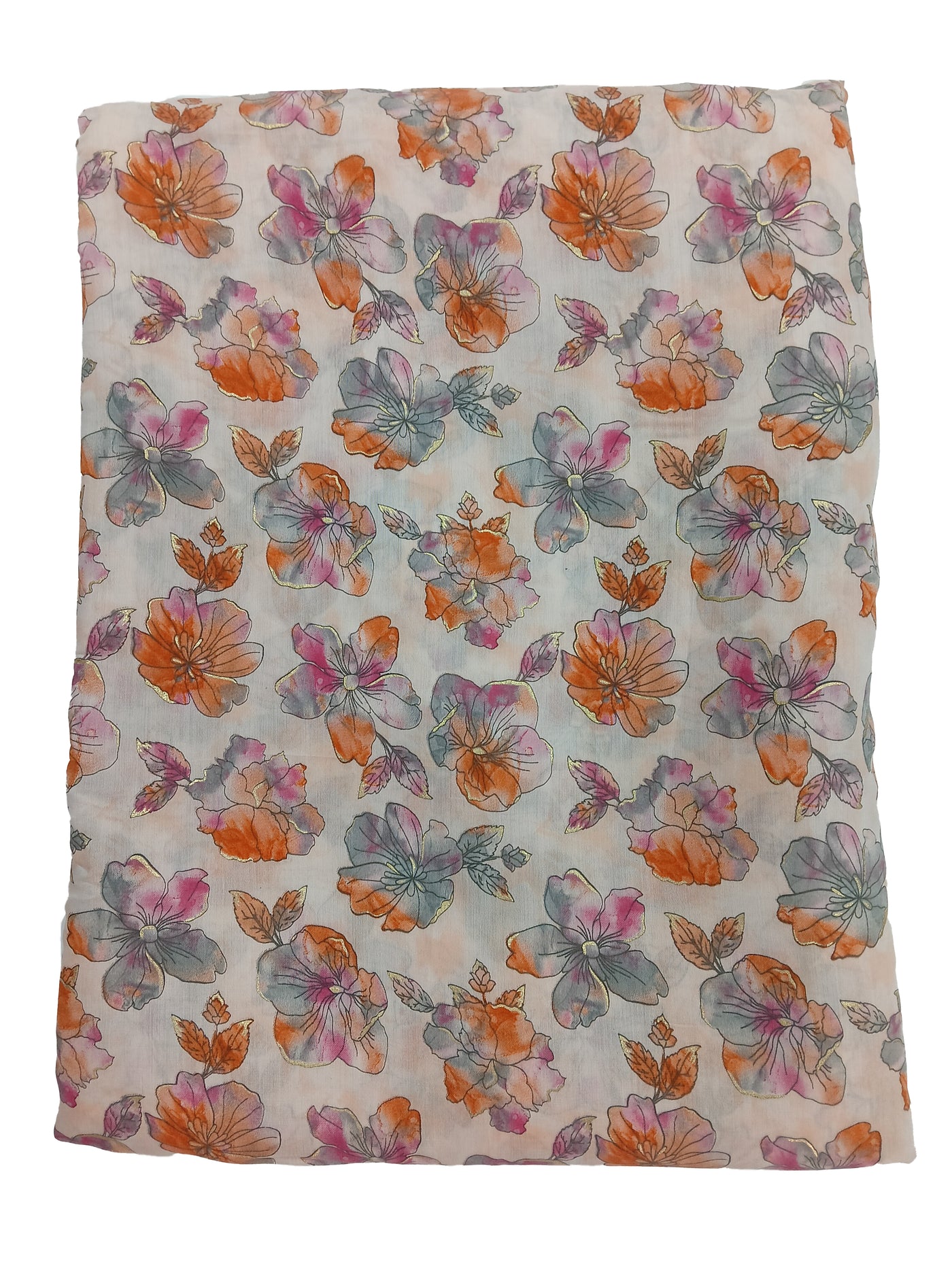 Multicolor Floral Printed Muslin Fabric