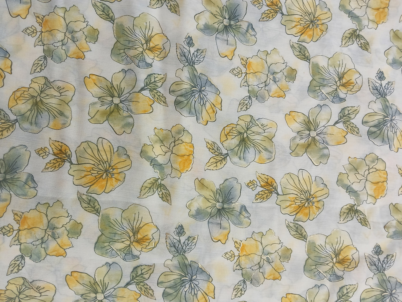 Multicolor Floral Printed Muslin Fabric