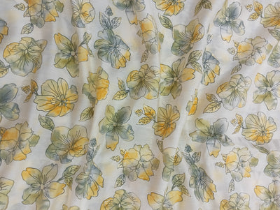 Multicolor Floral Printed Muslin Fabric