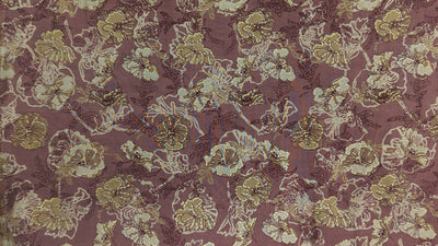 Rust & Golden Floral Muslin Print Fabric