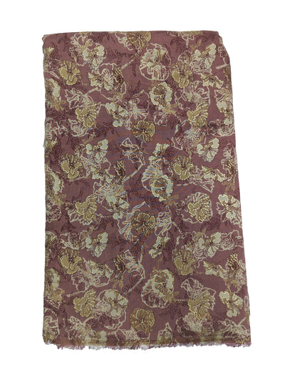 Rust & Golden Floral Muslin Print Fabric