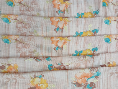 Multicolor Florals Printed Muslin Fabric