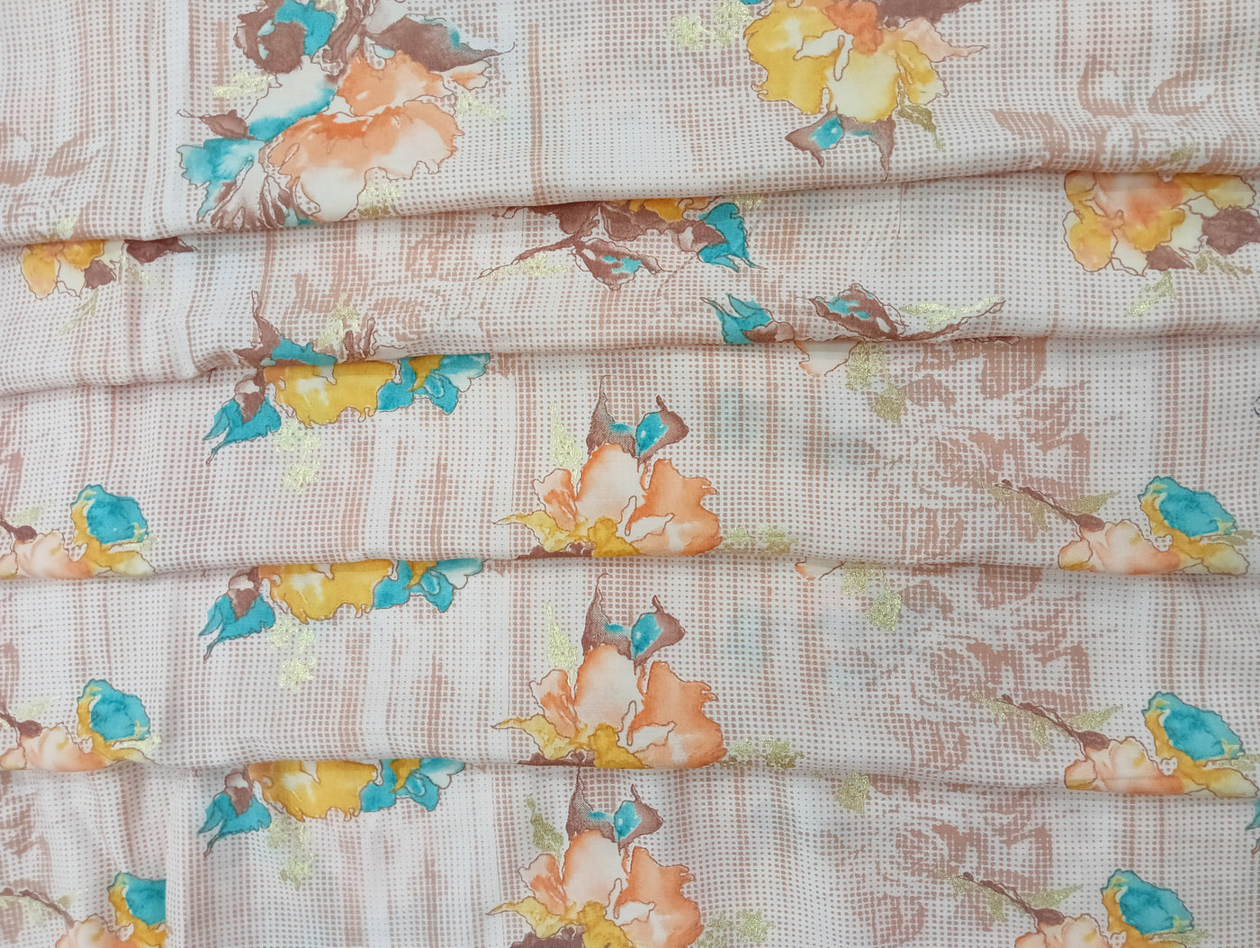 Multicolor Floral Muslin Print Fabric(Wholsale)