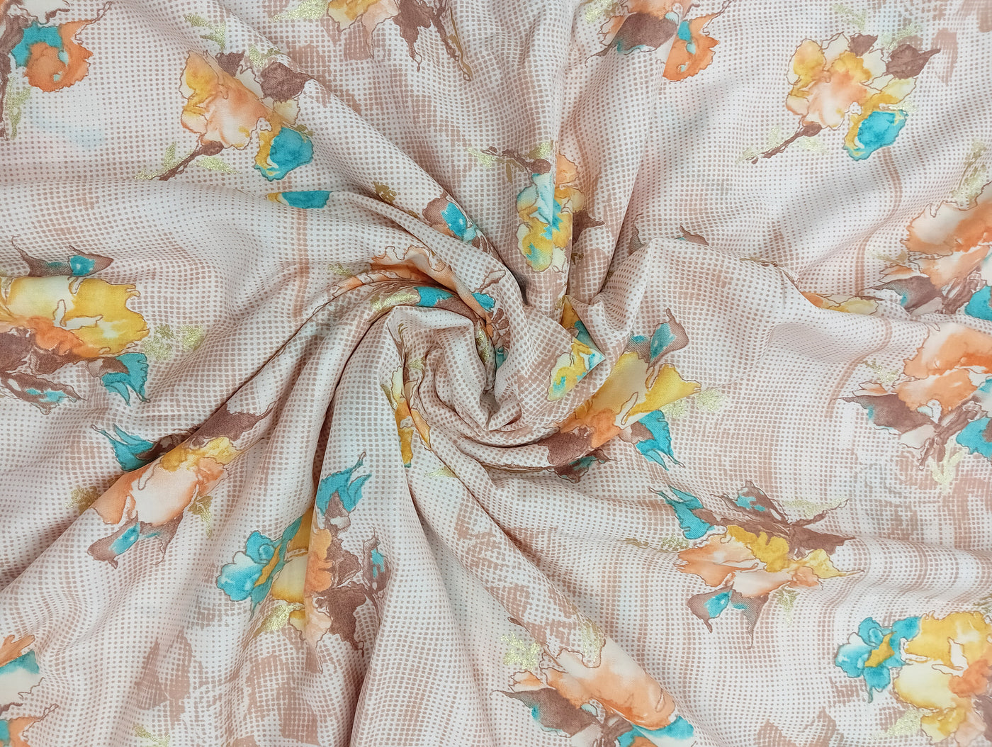 Multicolor Florals Printed Muslin Fabric