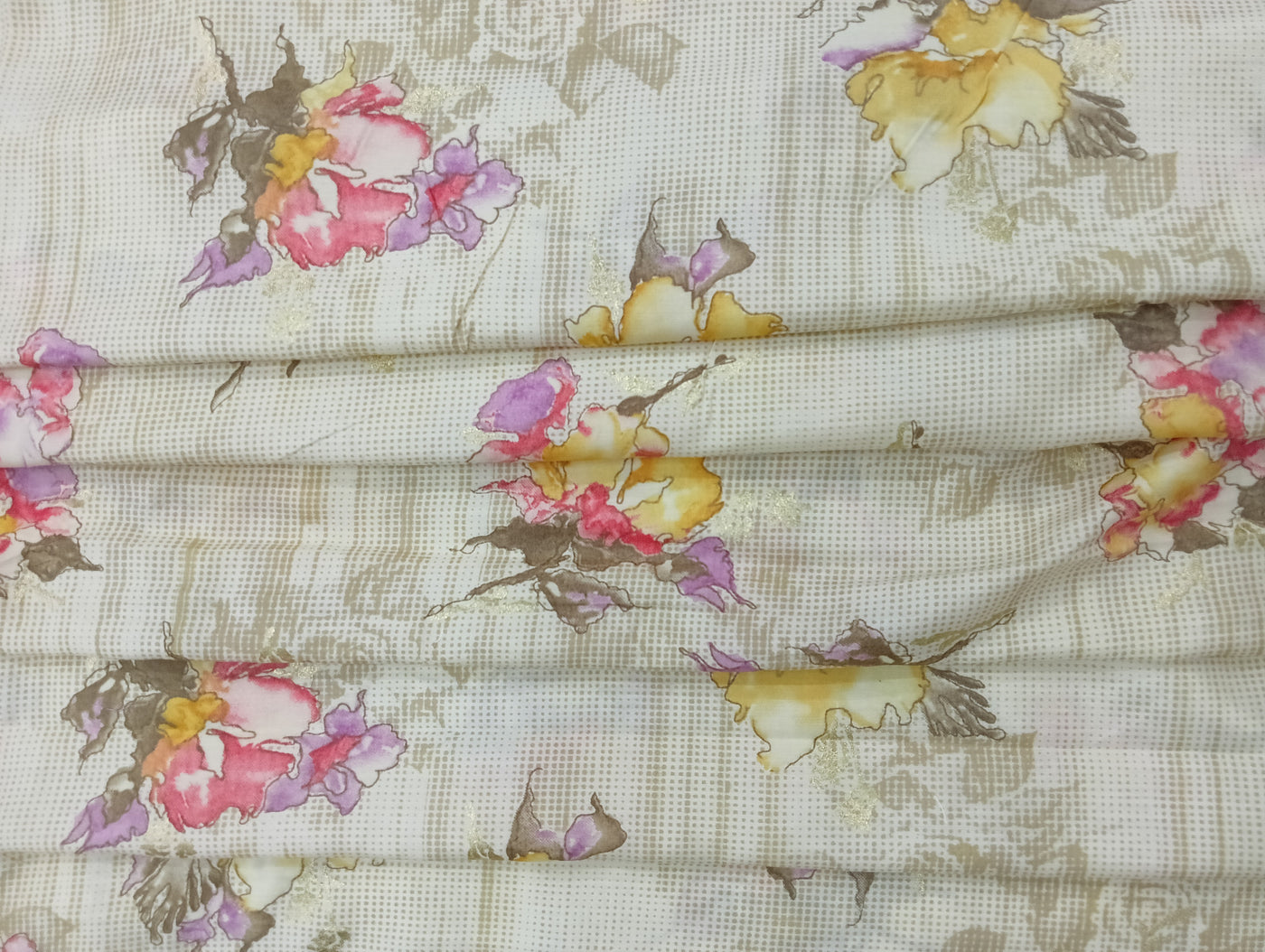 Multicolor Floral Printed Muslin Fabric (Wholsale)