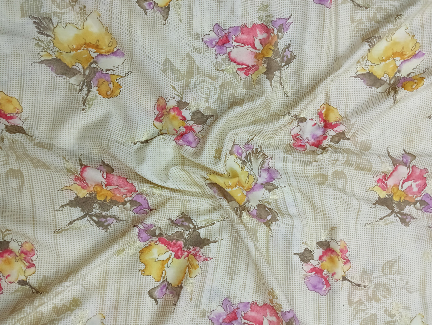 Multicolor Floral Printed Muslin Fabric (Wholsale)